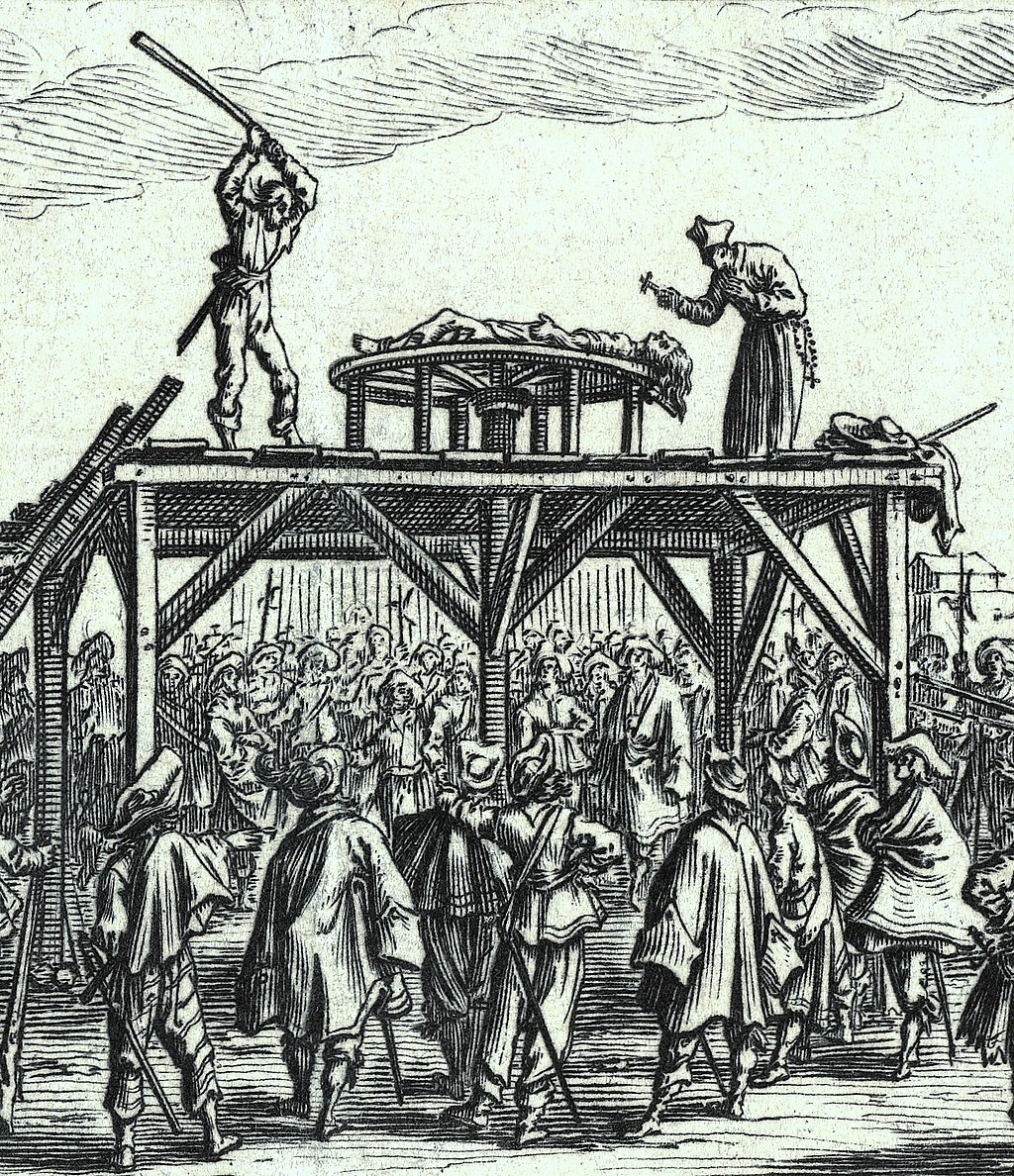 A breaking wheel was used in Jacques Bertault and Gillette's execution.